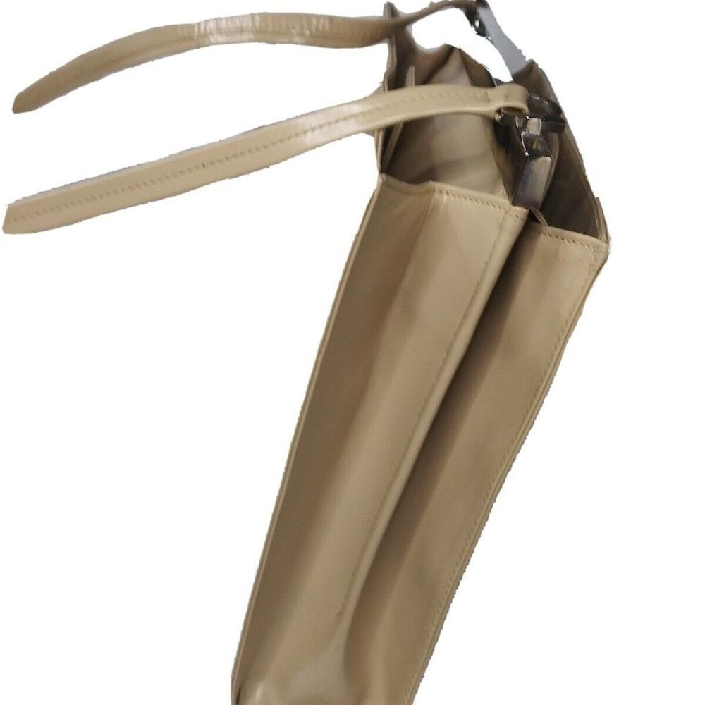 Vintage Salvatore Ferragamo Leather Shoulder Bag Slim Handbag Cream Light Brown - Picture 5 of 12